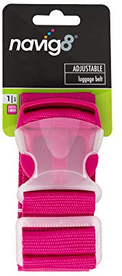 navig8 Verstellbarer Koffergurt – strapazierfähig – Verstellbarer Koffer- oder Gepäckgurt – 1 Stück – Rosa