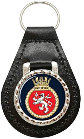 Giftshop UK Hms Enterprise, Königliche Marine Leder Schlüsselanhänger