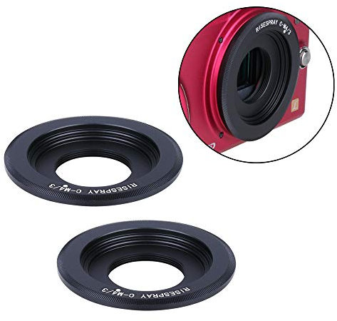 Wixine 2Pcs C-M4/3 Black Magic C Mount TV Lens to BMPCC Adapter MFT Micro 4/3 Camera
