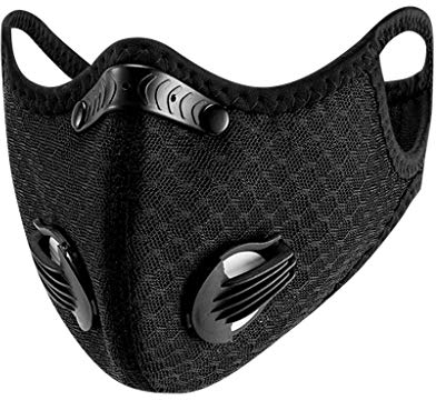 Lulupi Mundschutz Mund Nasen Bedeckung 5-lagig Winddicht Schwarz Bandana Maske Motorrad Staubdicht Waschbar Stoffmaske Mundbedeckung Atmungsaktiv Outdoor Mund-Nasenschutz Elastisch Halstuch Schals
