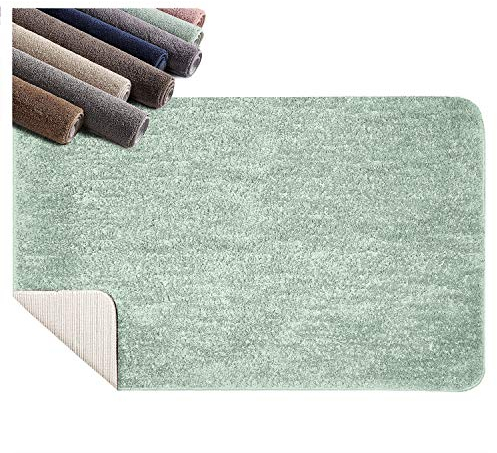 SCHEFFLER-Home Badezimmerteppich Mint-Grün 50x80 cm/Badvorleger rutschfest waschbar/hochwertige Badematte aus 100% Polyester/extrem saugfähiger, ultraweicher Badteppich
