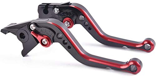 Auzkong Kurz Bremshebel Motorrad Kupplungshebel Aluminium CNC Motorrad Hebel Kompatibel mit Aprilia SX125 2008-2014 Rot 1 Paar