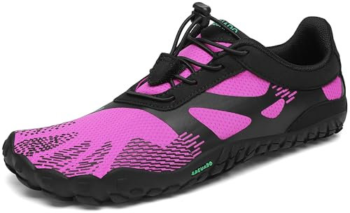 SAGUARO Hombre Mujer Minimalistas Zapatillas de Trail Running Ligeras y Respirable Zapatos Descalzos Gym Playa Calzado de Deportes Acuaticos para Correr Senderismo, Lila Morado 36 EU