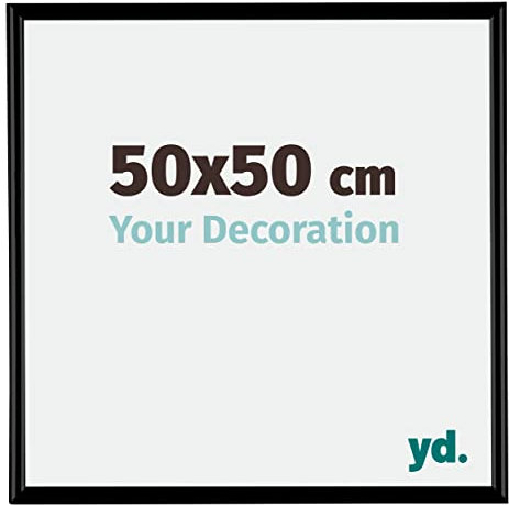 yd. Your Decoration - Cadre 50x50 cm - Noir Mat - Cadres Photos en Plastique Avec Verre acrylique - Anti-Reflet - Cadre 50x50 - Bordeaux