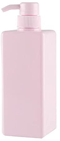 Yardwe Shampoo Dispenser 650ml Plastic Pump Bottles Refillable Square Plastic Pump Bottles for Dispensing Lotions Shampoos and More (Pink) Liquid Bottle Dispenser