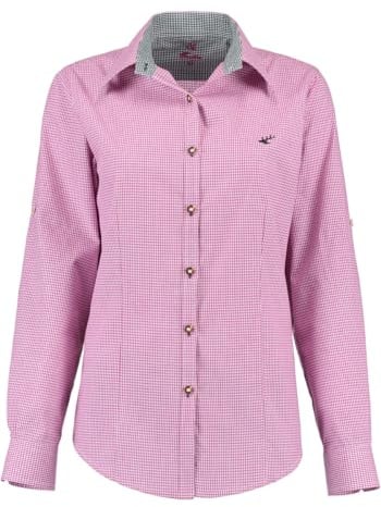 OS Trachten Damen Bluse Langarm Trachtenbluse mit Liegekragen Ututu