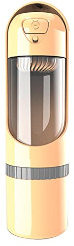 Bouteille d'eau pour Chien, Distributeur d'eau pour Chien avec Boisson et Alimentation, Distributeur d'eau Portable pour Chien pour la Marche, Les Voyages, la Randonnée,Yellow