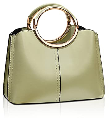 NICOLE & DORIS Damen Henkeltaschen Elegante Frauen Umhängetasche mit Top Griff Mehreren Fächern Designer Tasche Klein Mode Schultertasche Handytasche PU Leder Grün