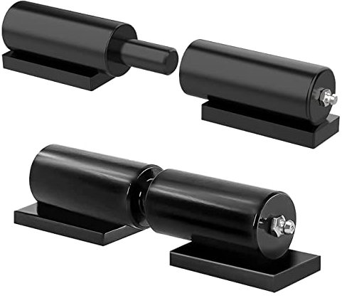 Lot de 2 charnières de portail robustes de 12,7 cm en fer noir, style baril pour portails battants, rampe de remorque, capacité de 217,7 kg, soudure à l'installation