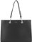 Sac A Main Femme Chaîne Similicuir Grainé Lisse - Sac Cabas Rigide Documents A4 - Sac Cours Lycée Business Porté Epaule - Classique Elégant - Noir