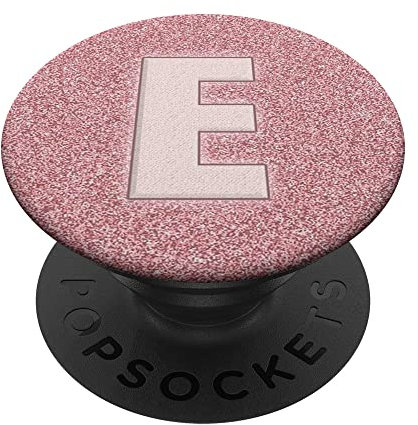 Monogram Initial Letter E Pop Socket Rose Pink Letter E PopSockets Adhesive PopGrip