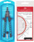 Faber-Castell 174340 - Schnellverstell Zirkel, Factory, blau mit original Geodreieck 14cm (mit Griff)