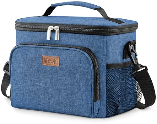 Lifewit Borsa Termica Porta Pranzo 15L, Borse Frigo Piccola Pranzo Ufficio per Uomo e Donna, Impermeabile Lunch Bag con Tracolla per Lavoro, Mare, Viaggio, Blu Scuro