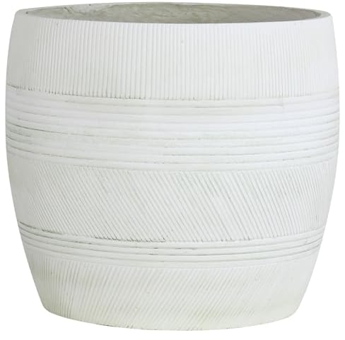 Olly & Rose Vaso per piante extra large con motivo – Vaso da giardino bianco invecchiato – XL – H 50 cm P 44 cm Fioriere da esterno grandi vaso grande da interno