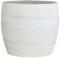 Olly & Rose Macetero de fibra de fibra de color blanco envejecido para decoración del hogar, maceta de jardín XL para interiores y exteriores, macetas decorativas (40 cm de alto y 44 cm de profundidad