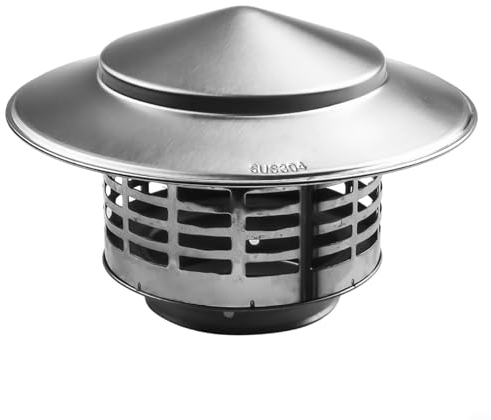 HEIBTENY Schornsteinabdeckung Edelstahl Regenhaube Schornstein 75/200 MM Kaminhaube Kaminabdeckung Für Kamin- Und Ofenleitungen, Schornsteinaufsatz(75MM)