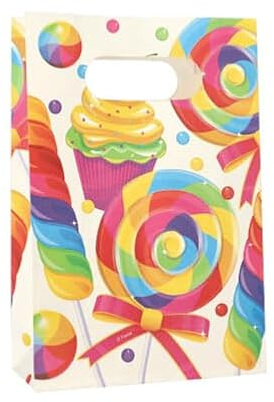 PAPSTAR 200 Partytüten, Papier 21 cm x 14 cm x 5 cm farbig Candies mit Griff