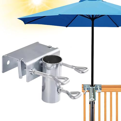 YANGUN Soporte de Sombrilla para Balcón, Soporte de Sombrilla de Balcón, Soporte Parasol Balcon, Soporte para sombrilla para balcón y terraza (Ø 26-38mm) Adecuado para Menos de 5 cm