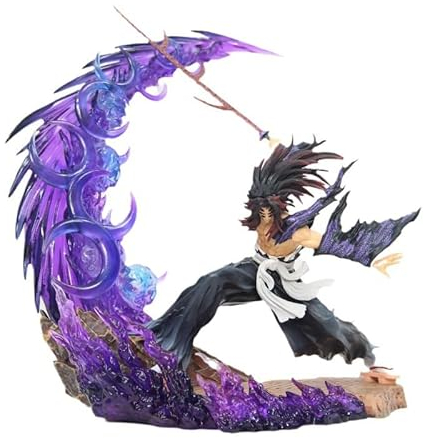 Jiumaocleu Kokushibo Figur Statue Modell - 22cm Beleuchtete Anime Figur Kokushibo Skulptur, PVC Handgemachte Sammlerstück Desktop Figur Home Ornament