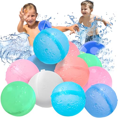 behone Wasserbomben Wiederverwendbar,12 stück Wasserballons Wiederverwendbar,Wiederverwendbare Wasserballons Silikon,für Party Wasserschlacht