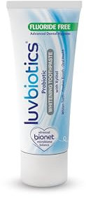 Luvbiotics Whitening Zahnpasta ohne Fluorid – Mit Probiotika & Xylit – Für weißere Zähne, gesundes Zahnfleisch & frischen Atem – Ohne SLS, Parabene, – 75ml