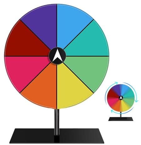 Generisch Glücksrad Zum Drehen Klein, 27cm Gluecksrad Spiel Drehrad Mit Stativ? Selbstgestalten Mit Editierbaren Feldern Set, Gluecksrad Für Lotteriespiele, Wortspiele, Karneval