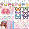 Tacobear Schmetterling Mitgebsel Kindergeburtstag Give Aways Gastgeschenk mit Einladungskarten Geschenktüten Masken Schnapparmband Halskette Tattoo Party Mitgebsel für Mädchen 4 5 6 7 8 9 10 Jahre