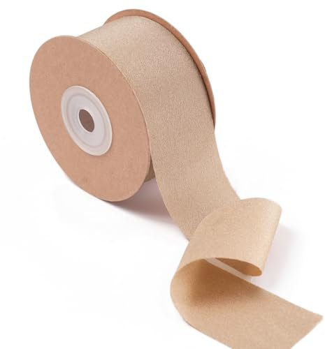 Ligtmor Geschenkband Hochzeit Schleifenband Dekoband 3,8cm x 23m Chiffonband Schleifen Stoffband - Champagne Gold