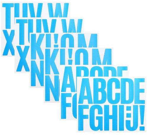 3 Inch Vinyl Letter Stickers, CMBBZZY Large Alphabet Stickers for Mailbox,Outdoors, Signs,Water Bottle, Waterproof & No Residue Leave(6 Sheets Blue)