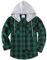 SwissWell Chemise Homme à Carreaux Flanelle Chemise Bûcheron Homme Surchemise Manches Longues Capuche Bouton Chemise Décontractée Vert M