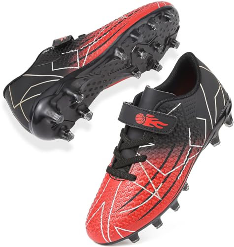 Mufanton Scarpe da Calcio per Bambino e Ragazzi Sportivo attività all'aperto Professionale competizioni Scarpe da Allenamento Teenager Scarpe da Calcetto Sportivo Spike,Nero Rosa,EU34