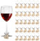 URROMA Ciondoli in legno per vino, 30 pezzi, a forma di cuore, possono essere scritti identificatori per bicchieri di vino per bevande, degustazione di vino, feste di nozze