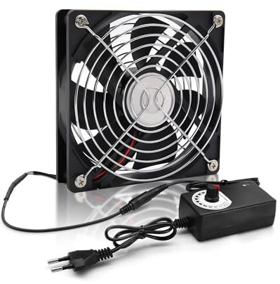 RUIZHI 120mm 12V Ventilador para PC - Velocidad de Viento Ajustable, Ventilador de Pc, ventilador AC 220V - 240V, 2750RPM, ventiladors de PC Portátil para TV, Radio, Router, Ventiladors Dual