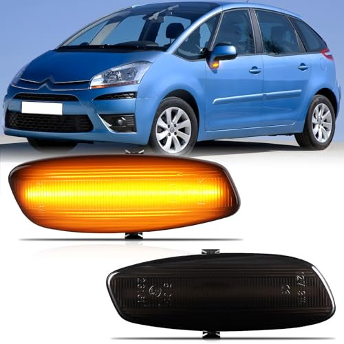 OZ-LAMPE Blinker Seitenblinker für Peugeot 207 308 3008 5008 RCZ Citroen C4 Picasso C3 DS3 C4 DS4 C5, LED Seitenleuchten mit Canbus Fehlerfrei, 2 Stück