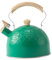 Amosfun Hervidor de Agua de Gran Diámetro para Preparar Té Hervidor de Agua Silbante de Acero Inoxidable Verde Menta