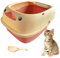Bandeja de grande para gatos para mascotas, caja de abierta con borde alto, contenedor de para caca de gatos, arenero grande, recipiente de esparcimiento con pala - para