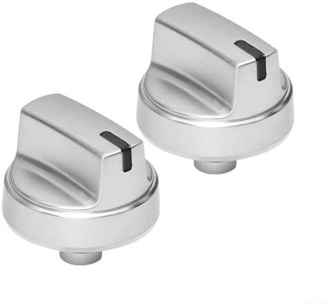 Besttoolifes 2PCS Gas Stove Knob,6MM Cooker Replacement Knobs,Metal Switch Control Stove Adaptors Knobs Stainless Steel Gas Stove Knobs WB03X29315 Replacement