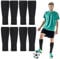 4 Pairs Football Sock Sleeves Soccer Shin Guards Sleeves Team Leg Sock Sleeve Cut Elastic Durable Black Shin Pad Sleeves for Sports Games Beginner