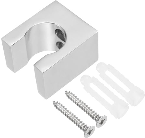 sourcing map Shower Head Holder, Zinc Alloy Handheld Bidet Sprayer Holder Shower Wand Holder Toilet Sprayer Base Support Showerhead Clips with Screws for Faucet Bathtub (Square, Silver)