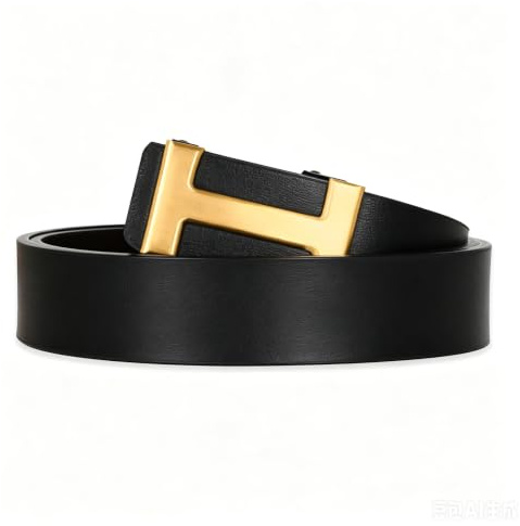 Aurolran Ledergürtel für Herren und Damen, Business-Stil, automatische Schnalle, Gürtelfarbe: Schwarz, Silber, Gold