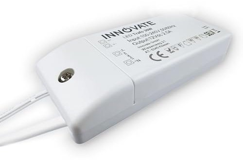 INNOVATE LED Trafo ECO mit Eurostecker und Mini AMP Female 12 Volt/DC, 0-30W - LED Treiber - Transformator - Netzteil - Driver - Power Supply - Netzgerät mit Anschlusskabel (12V 30W)