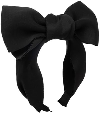 AWOCAN Frauen Große Bögen Stirnbänder Breite Knoten Haar Reifen Haarbänder Bogen Haar Zubehör für Weihnachten Halloween Party Kostüm (Schwarz)
