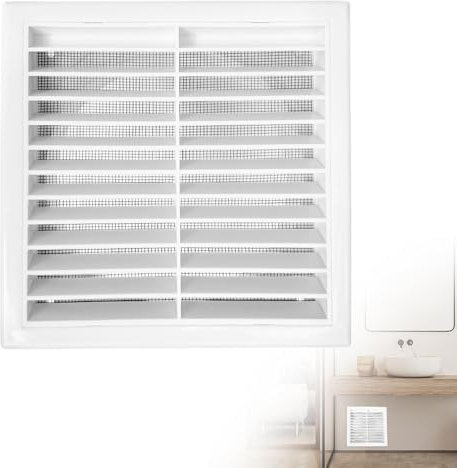 mizikuu 140 x 140mm Rejilla de Ventilación Cuadradas, Rejillas con Protección Contra Insectos Blanco para Salida de Aire Techo de Cocina y Baño Oficina en Casa