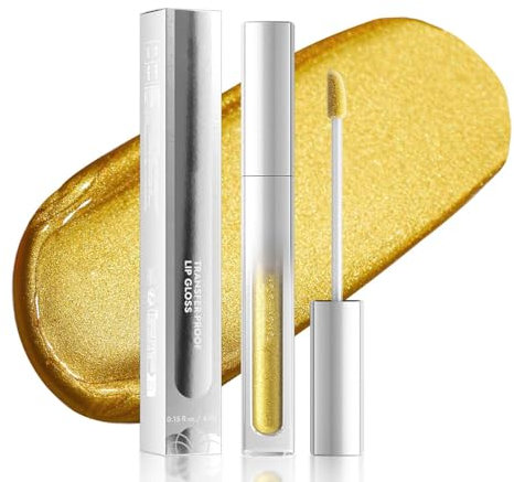 Lipgloss mit feuchtigkeitsspendendem Glanz, Langhaltendes All-Day-Wear, Mit Shimmer, Clear Glitter & Metallic Pigments, Shiny, Waterproof & strahlendes Finish, Perfekt für Lippen Make-up (#06, 4.5g)