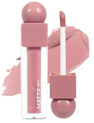 Matte Liquid Lipsticks for Women Long Lasting,Non Stick Cup Velvet Pink Lip Gloss,Highly Pigmented Waterproof Nude Lip Stain,Matte Lipstick Lip Makeup