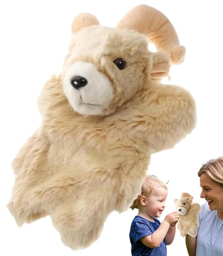 Renchey Handpuppe,Handpuppe Tier Plüschpuppe - Ziege Plüsch Interaktives Lernspielzeug Stofftier Für Rollenspiele Und Geschichtenerzählung