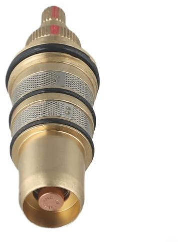 Cartucho termostático de latón para ducha con núcleo de repuesto con control preciso de temperatura de 20 a 48 °C y anulación de seguridad a 38 °C para mezclador de barra de termostato integrado o