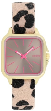 Oozoo Timepieces Damen Uhr - Armbanduhr Damen mit Lederarmband | Hochwertige Uhr für Frauen - Edle Analog Damenuhr in quadratisch