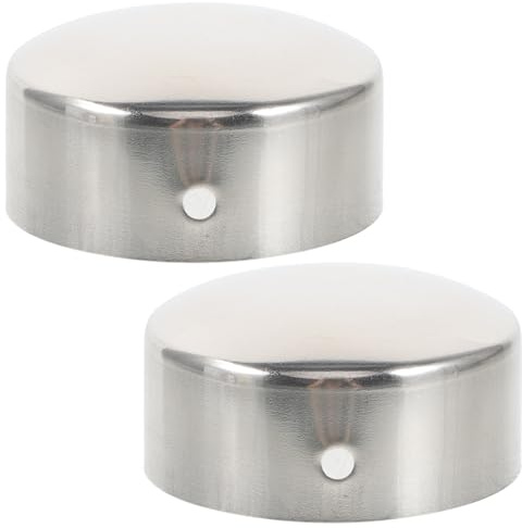 PartyKindom Handrail End Caps 2Pcs 50Mm Diameter Round Metal Caps for Staircase Banister Safety and Protection
