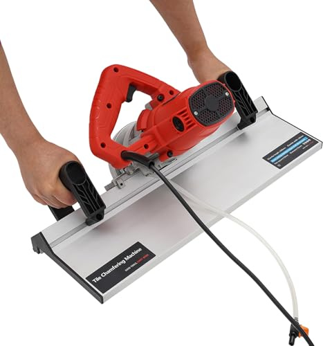 Elektrischer Fliesenschneider, 1200W 13000r/min 43 grad Fasenschneiden mit Sägeblatt, Maschine zum Anfasen von Fliesen, Fliesenschrägschneider mit 12V Wasserpumpe